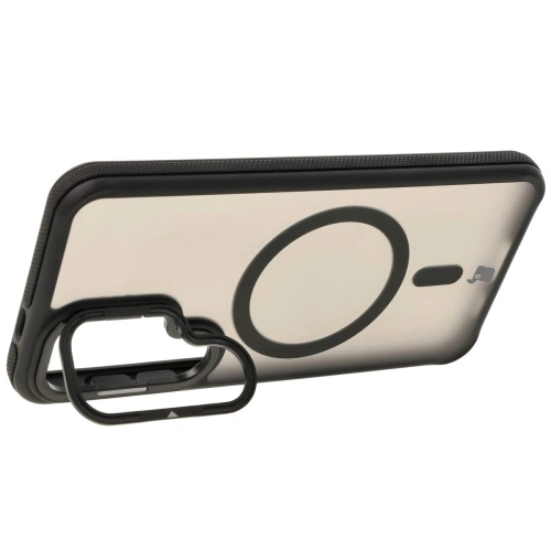 Kup Etui s podstavcem a magnetickým kroužkem Bizon Case Eclipse pro Samsung Galaxy S24 kouřové s černým rámečkem - BIZ7160 - {ean13} - Sklep Home Screen