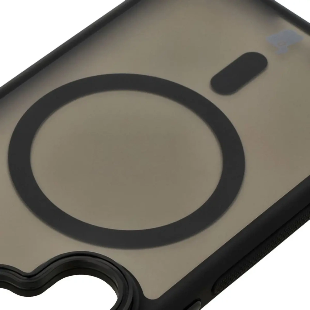 Etui z podstawką i pierścieniem magnetycznym Bizon Case Eclipse do Samsung Galaxy S24 przydymione z czarną ramką