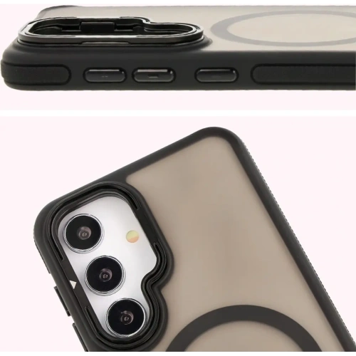 Kup Etui s podstavcem a magnetickým kroužkem Bizon Case Eclipse pro Samsung Galaxy S24 kouřové s černým rámečkem - BIZ7160 - {ean13} - Sklep Home Screen