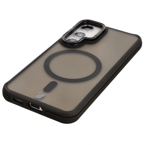 Kup Etui s podstavcem a magnetickým kroužkem Bizon Case Eclipse pro Samsung Galaxy S24 kouřové s černým rámečkem - BIZ7160 - {ean13} - Sklep Home Screen