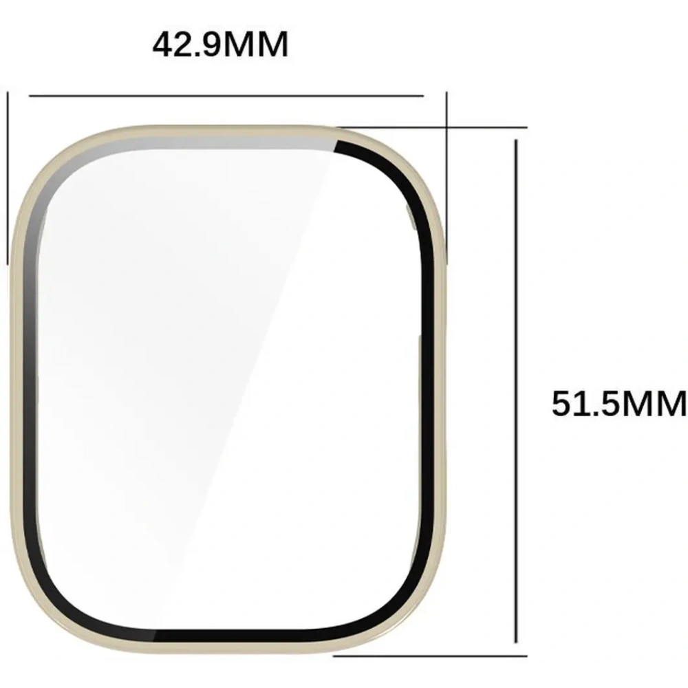 Etui ze szkłem do zegarka Bizon Case+Glass Watch do Xiaomi Redmi Watch 5 Active beżowe