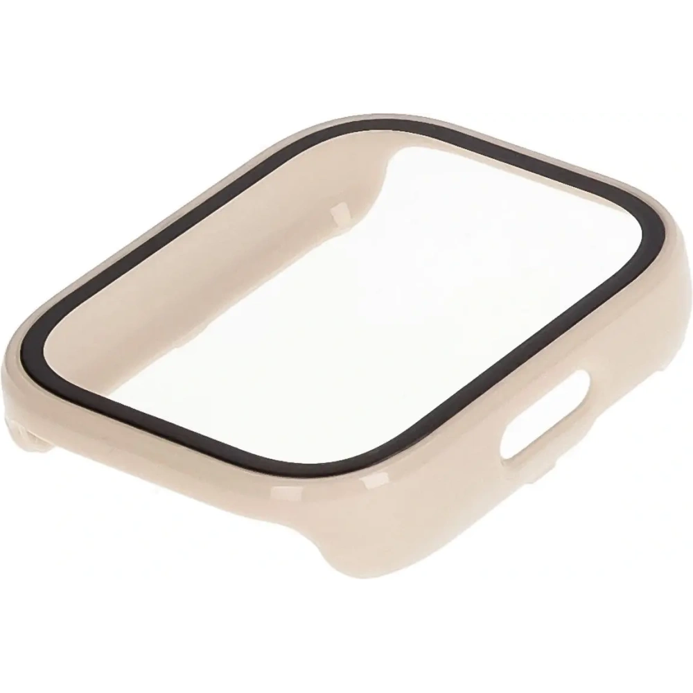 Etui ze szkłem do zegarka Bizon Case+Glass Watch do Xiaomi Redmi Watch 5 Active beżowe