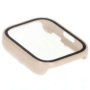 Etui se sklem na hodinky Bizon Case+Glass Watch pro Xiaomi Redmi Watch 5 Active béžové