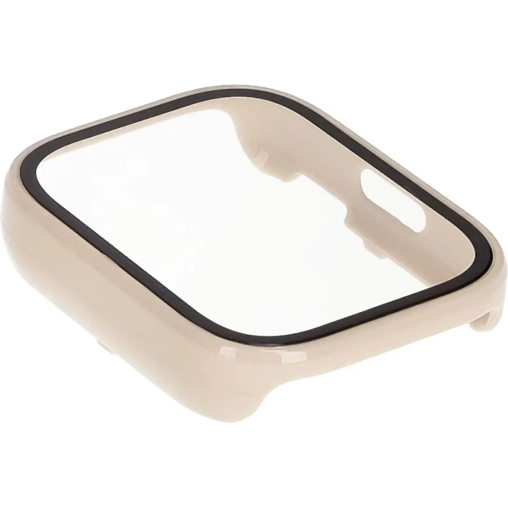 Etui ze szkłem do zegarka Bizon Case+Glass Watch do Xiaomi Redmi Watch 5 Active beżowe