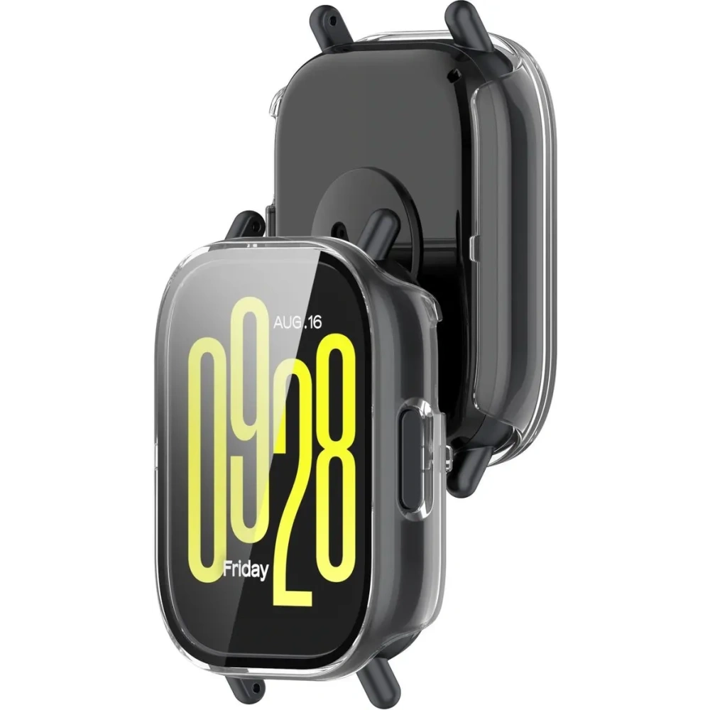 Etui ze szkłem do zegarka Bizon Case+Glass Watch do Xiaomi Redmi Watch 5 Active przezroczyste