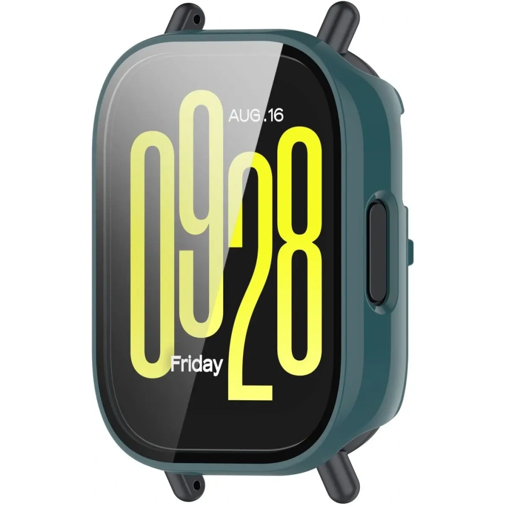 Etui ze szkłem do zegarka Bizon Case+Glass Watch do Xiaomi Redmi Watch 5 Active zielone