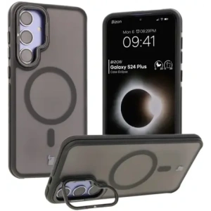Kup Etui z podstawką i pierścieniem magnetycznym Bizon Case Eclipse do Samsung Galaxy S24 Plus przydymione z czarną ramką - BIZ7174 - {ean13} - Sklep Home Screen
