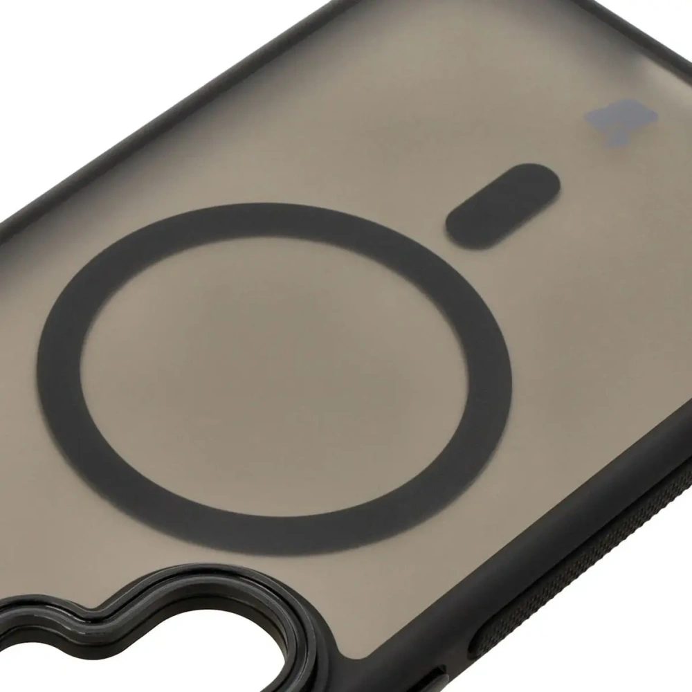 Etui z podstawką i pierścieniem magnetycznym Bizon Case Eclipse do Samsung Galaxy S24 Plus przydymione z czarną ramką