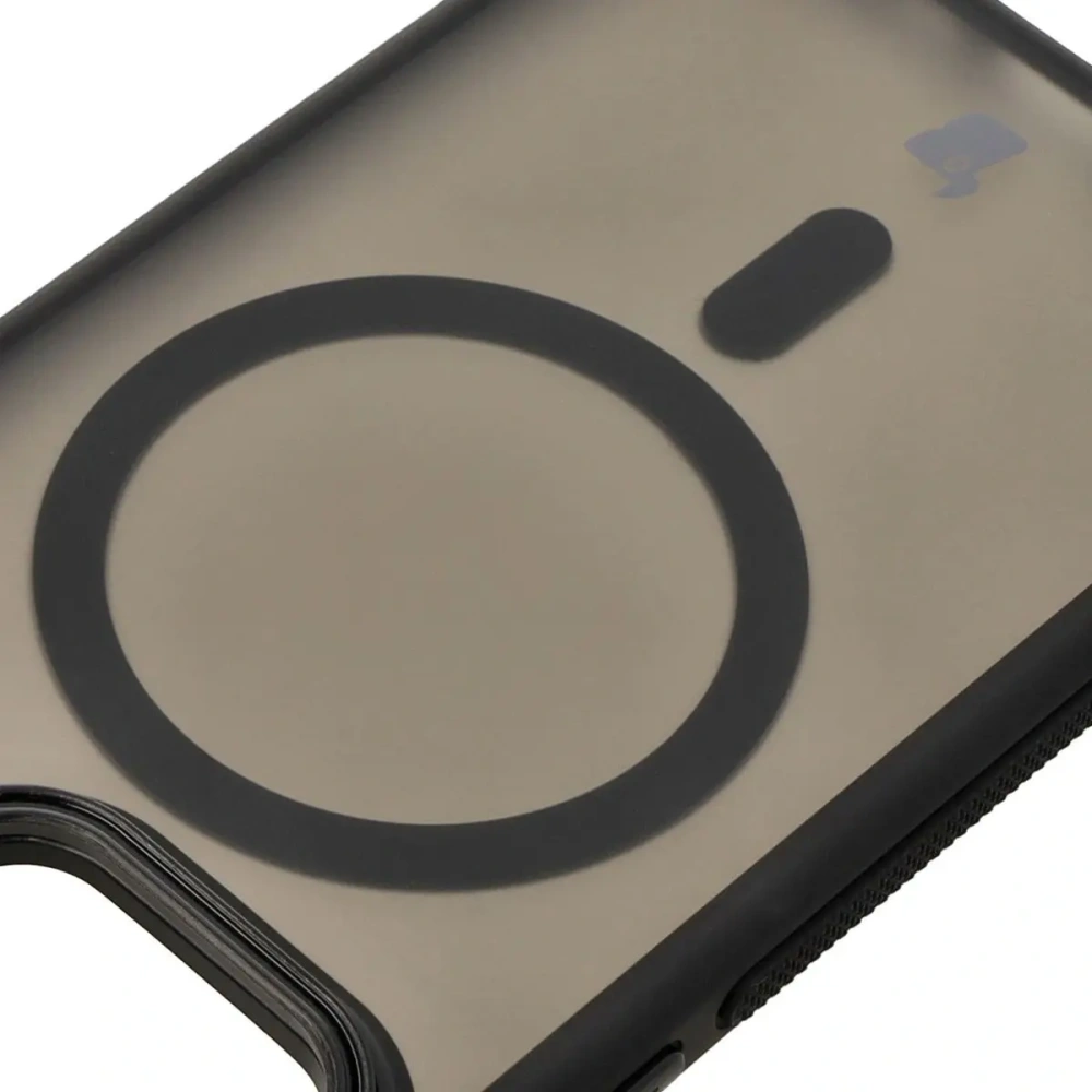 Etui z podstawką i pierścieniem magnetycznym Bizon Case Eclipse do Apple iPhone 13 Pro przydymione z czarną ramką