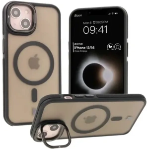Kup Etui z podstawką i pierścieniem magnetycznym Bizon Case Eclipse do Apple iPhone 14 / Apple iPhone 13 przydymione z czarną ramką - BIZ7176 - {ean13} - Sklep Home Screen