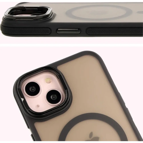 Kup Etui s podstavcem a magnetickým kroužkem Bizon Case Eclipse pro Apple iPhone 14 / Apple iPhone 13 kouřové s černým rámem - BIZ7176 - {ean13} - Sklep Home Screen