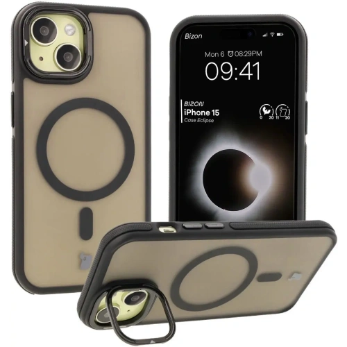 Buy Bizon Case Eclipse Apple iPhone 15 smoky with a black frame - BIZ7178 - {ean13} - Home Screen Store Europe