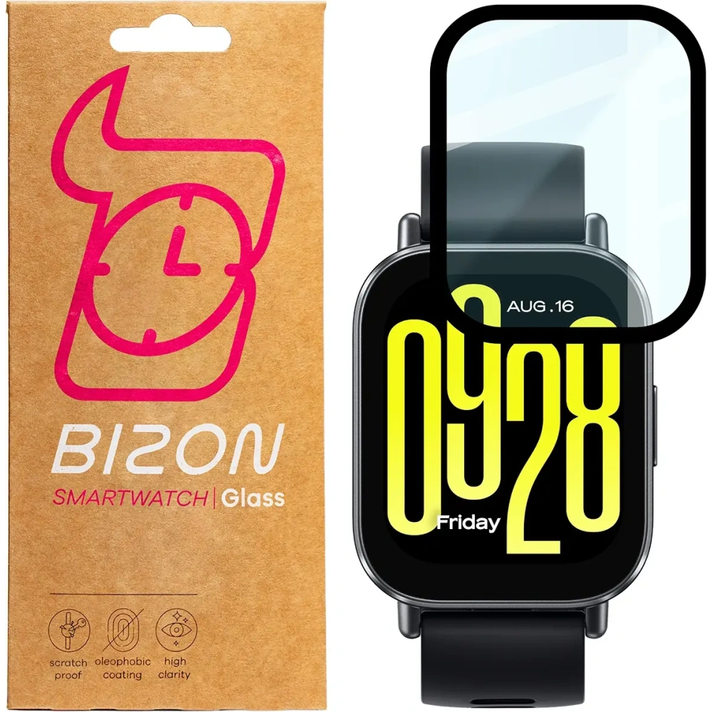 Szkło hybrydowe Bizon Glass Watch Edge Hybrid do Xiaomi Redmi Watch 5 Active czarne