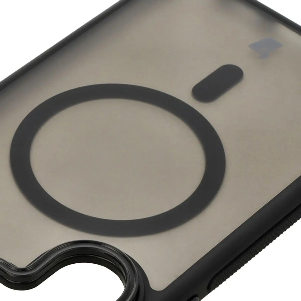 Etui z podstawką i pierścieniem magnetycznym Bizon Case Eclipse do Samsung Galaxy S24 Ultra przydymione z czarną ramką