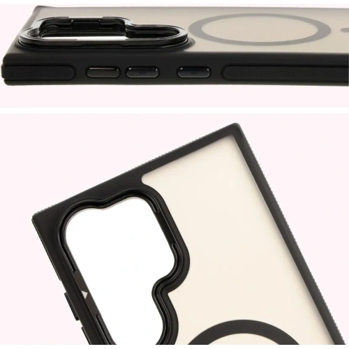 Kup Etui s podstavcem a magnetickým kroužkem Bizon Case Eclipse pro Samsung Galaxy S24 Ultra kouřové s černým rámečkem - BIZ7182 - {ean13} - Sklep Home Screen
