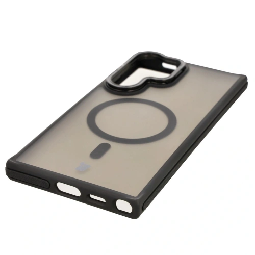 Kup Etui s podstavcem a magnetickým kroužkem Bizon Case Eclipse pro Samsung Galaxy S24 Ultra kouřové s černým rámečkem - BIZ7182 - {ean13} - Sklep Home Screen