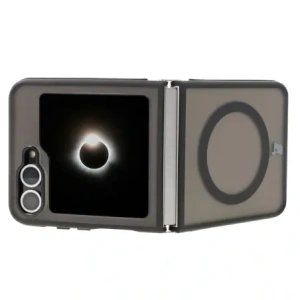 Kup Etui z pierścieniem magnetycznym Bizon Case Eclipse do Samsung Galaxy Z Flip6 przydymione z czarną ramką - BIZ7183 - {ean13} - Sklep Home Screen