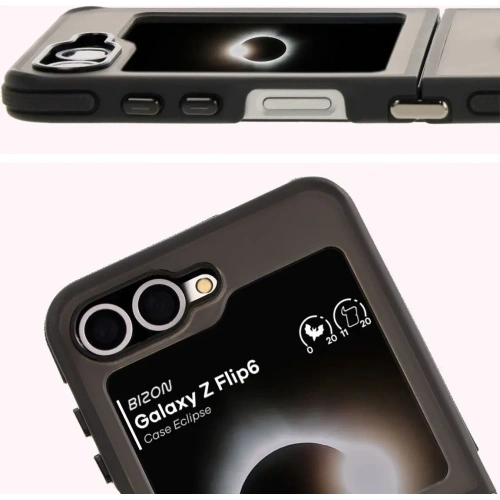 Kup Bizon Case Eclipse Samsung Galaxy Z Flip6 fumurie cu un cadru negru - BIZ7183 - {ean13} - Sklep Home Screen
