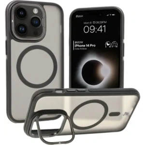 Kup Etui z podstawką i pierścieniem magnetycznym Bizon Case Eclipse do Apple iPhone 14 Pro przydymione z czarną ramką - BIZ7186 - {ean13} - Sklep Home Screen