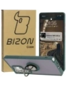 Bizon Case Hybrid Ring Samsung Galaxy S25 Ultra smoky with a dark green frame