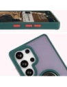 Kup Etui z uchwytem na palec Bizon Case Hybrid Ring do Samsung Galaxy S25 Ultra kouřové s tmavě zeleným rámečkem - BIZ7187 - {ean13} - Sklep Home Screen