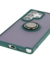 Kup Etui z uchwytem na palec Bizon Case Hybrid Ring do Samsung Galaxy S25 Ultra kouřové s tmavě zeleným rámečkem - BIZ7187 - {ean13} - Sklep Home Screen