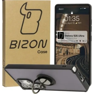 Kup Bizon Case Hybrid Ring Samsung Galaxy S25 Ultra fumuriu cu un cadru negru - BIZ7188 - {ean13} - Sklep Home Screen