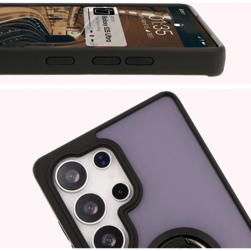 Kup Bizon Case Hybrid Ring Samsung Galaxy S25 Ultra fumuriu cu un cadru negru - BIZ7188 - {ean13} - Sklep Home Screen