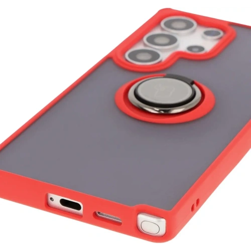 Buy Bizon Case Hybrid Ring Samsung Galaxy S25 Ultra smoky with a red frame - BIZ7189 - {ean13} - Home Screen Store Europe