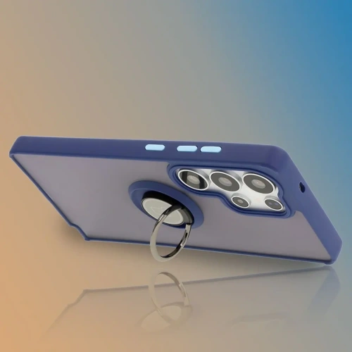 Kup Bizon Case Hybrid Ring Samsung Galaxy S25 Ultra fumuriu cu un cadru bleu marin - BIZ7190 - {ean13} - Sklep Home Screen