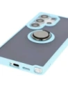 Kup Etui s úchytem na prst Bizon Case Hybrid Ring pro Samsung Galaxy S25 Ultra kouřové s jasně modrým rámečkem - BIZ7191 - {ean13} - Sklep Home Screen