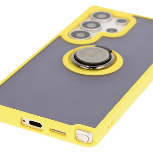 Buy Bizon Case Hybrid Ring Samsung Galaxy S25 Ultra smoky with a yellow frame - BIZ7192 - {ean13} - Home Screen Store Europe