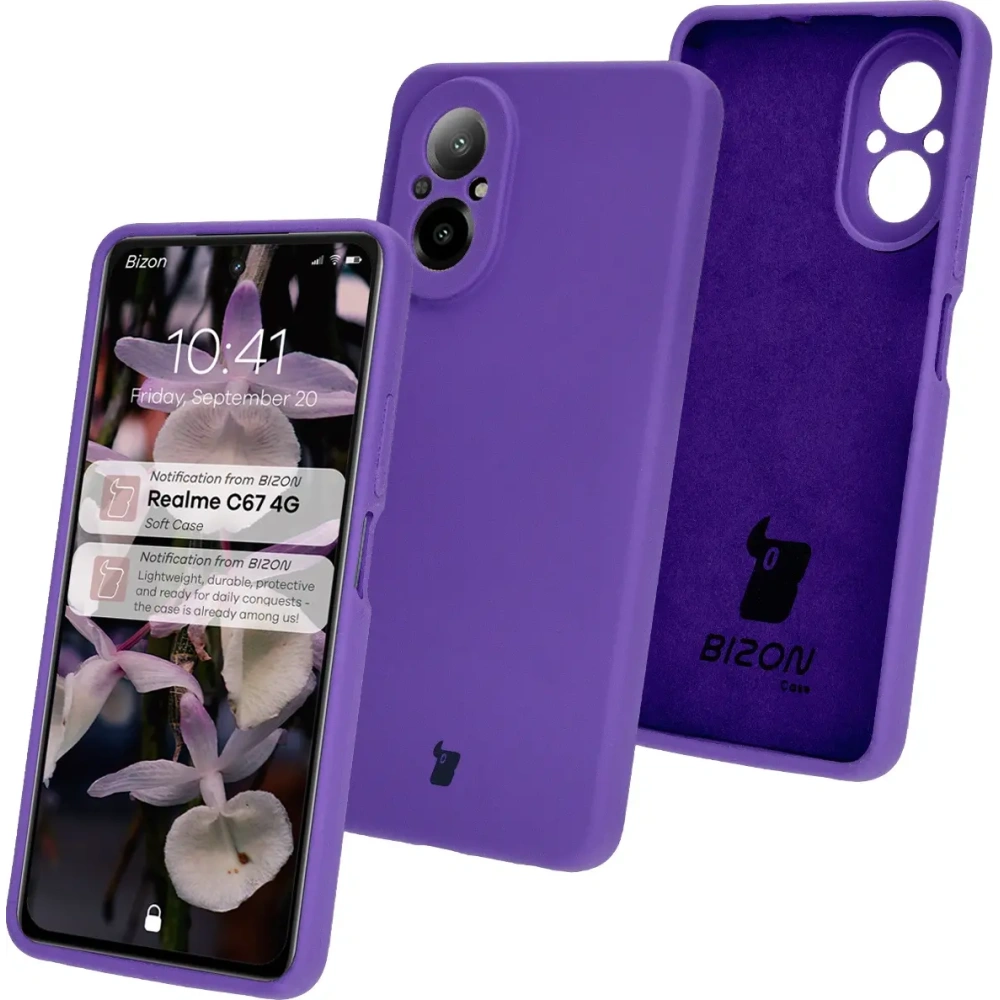 Silikonowe etui Bizon Soft Case do Realme C67 4G fioletowe