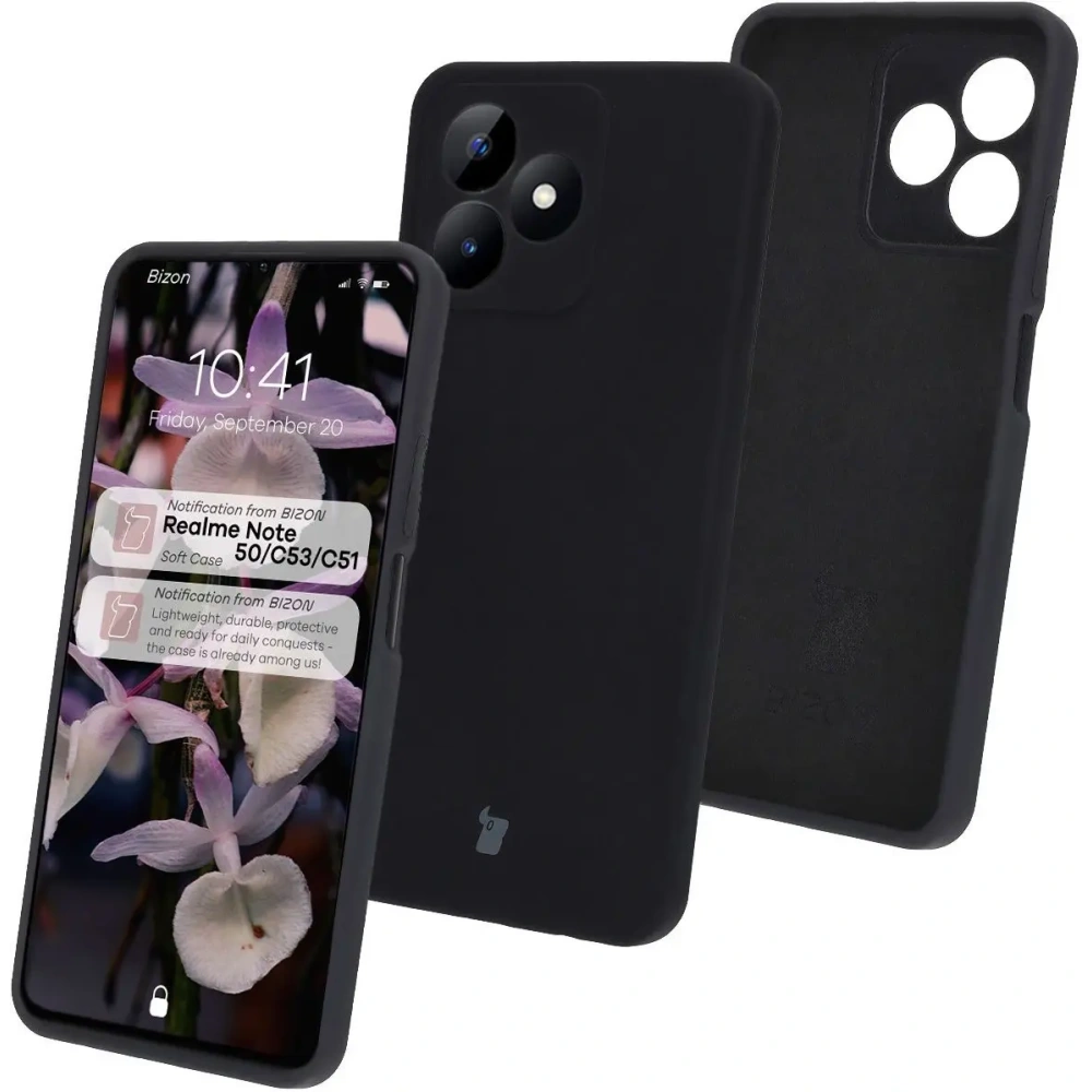 Silikonowe etui Bizon Soft Case do Realme Note 50 / Realme C53 / C51 czarne