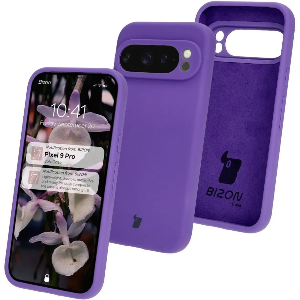 Silikonowe etui Bizon Soft Case do Google Pixel 9 Pro fioletowe