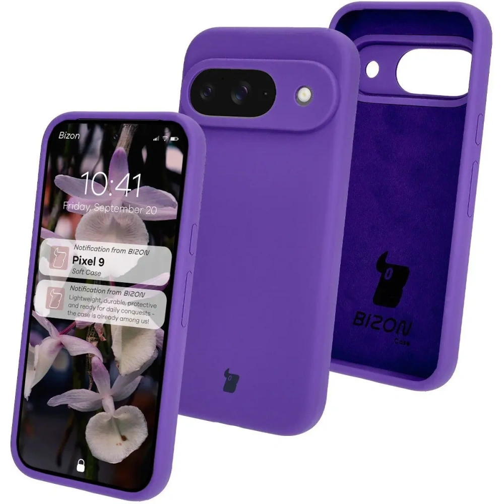 Silikonowe etui Bizon Soft Case do Google Pixel 9 fioletowe