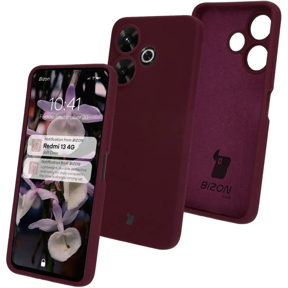 Silikonowe etui Bizon Soft Case do Xiaomi Redmi 13 4G ciemnofioletowe