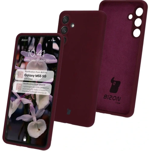 Kup Silikonowe etui Bizon Soft Case do Samsung Galaxy M55 5G ciemnofioletowe - BIZ7219 - {ean13} - Sklep Home Screen
