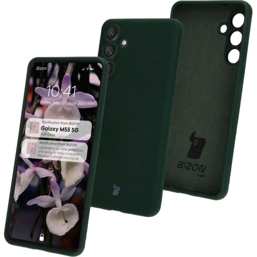 Kup Silikonowe etui Bizon Soft Case do Samsung Galaxy M55 5G ciemnozielone - BIZ7220 - {ean13} - Sklep Home Screen