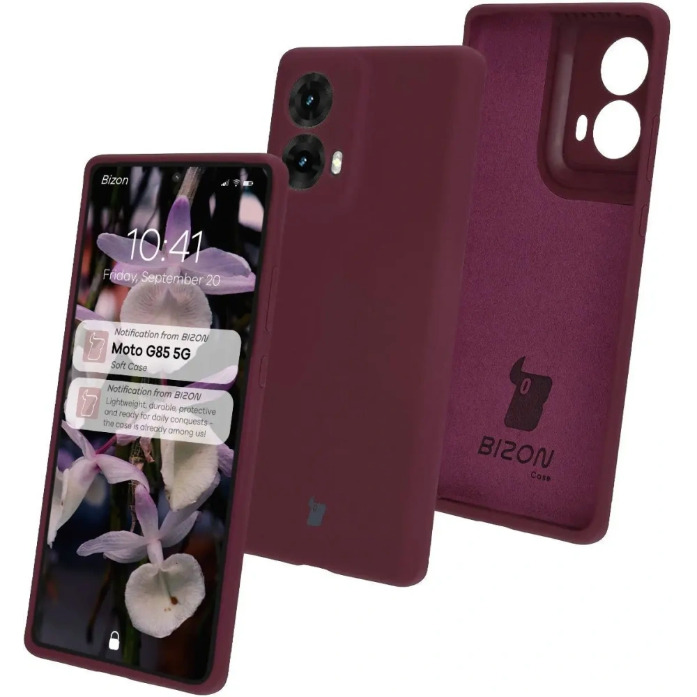 Silikonowe etui Bizon Soft Case do Motorola Moto G85 5G ciemnofioletowe