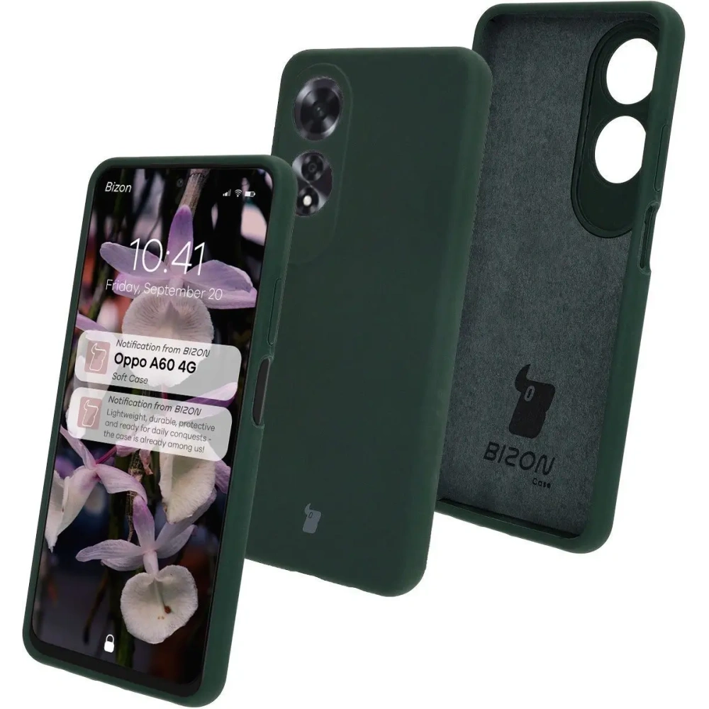 Silikonowe etui Bizon Soft Case do Oppo A60 4G ciemnozielone