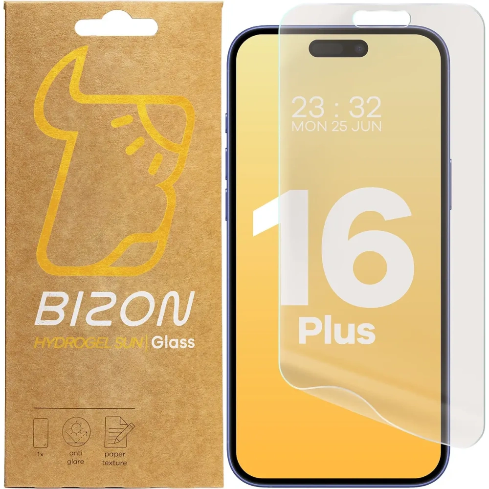 Folia matowa Bizon Glass Hydrogel Sun do Apple iPhone 16 Plus [2 PACK]
