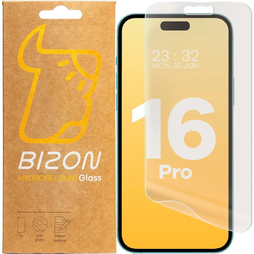 Folia matowa Bizon Glass Hydrogel Sun do Apple iPhone 16 Pro [2 PACK]