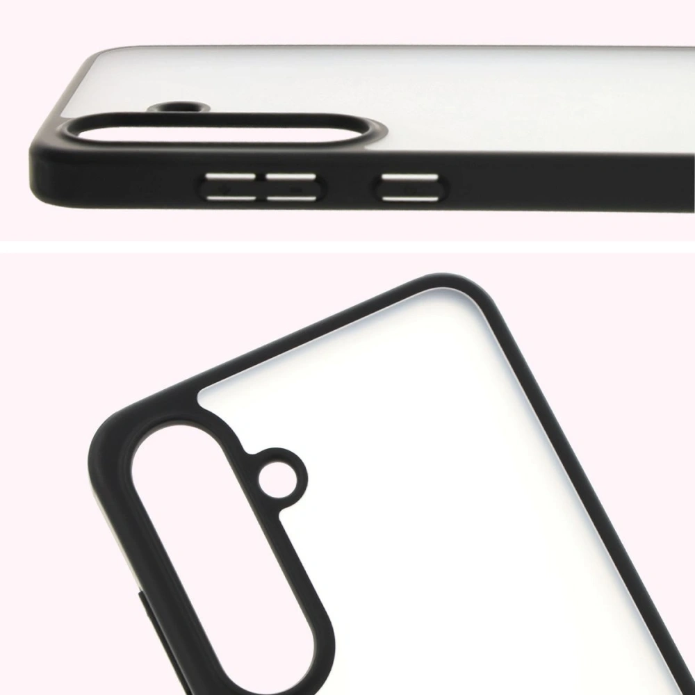 Etui Bizon Case Angelo do Samsung Galaxy S25 Plus przydymione z czarną ramką