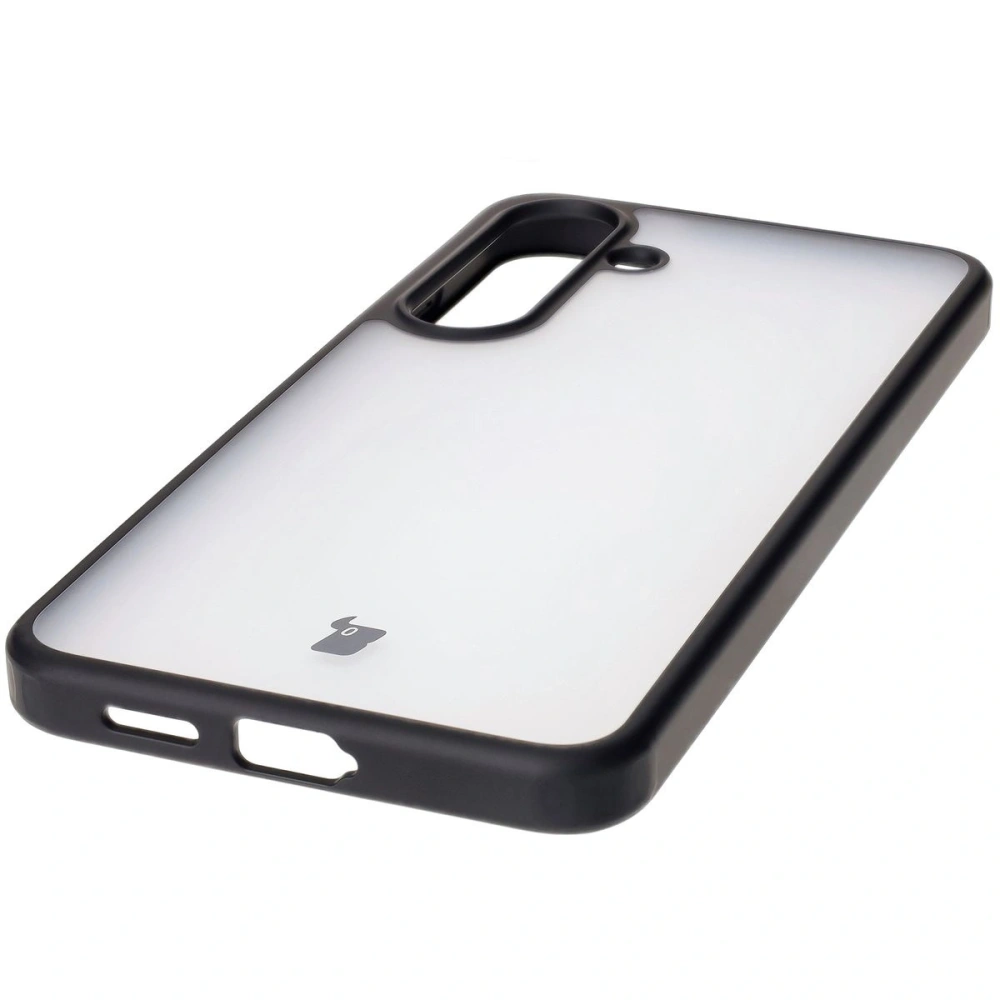 Etui Bizon Case Angelo do Samsung Galaxy S25 Plus przydymione z czarną ramką