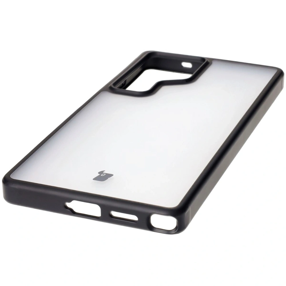 Etui Bizon Case Angelo do Samsung Galaxy S25 Ultra przydymione z czarną ramką