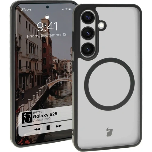 Kup Caz Bizon MatteO Samsung Galaxy S25 transparent cu cadru negru - BIZ7256 - {ean13} - Sklep Home Screen