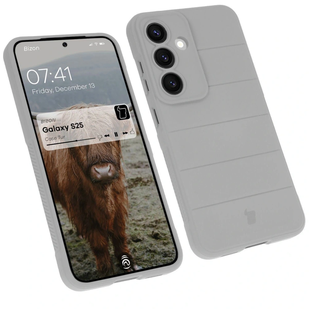 Pancerne etui Bizon Case Tur do Samsung Galaxy S25 jasnoszare