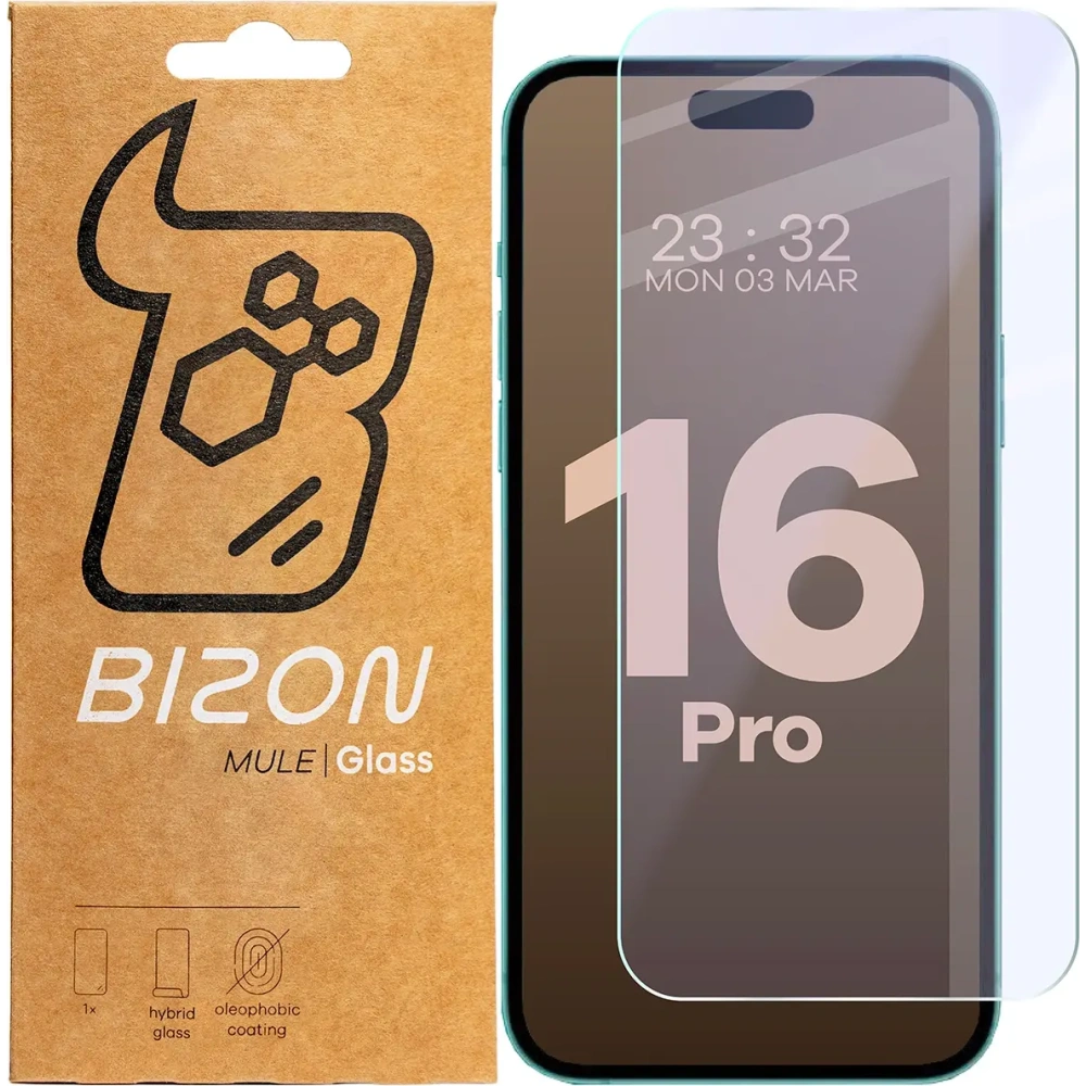 Elastyczne szkło hybrydowe Bizon Glass Mule do Apple iPhone 16 Pro