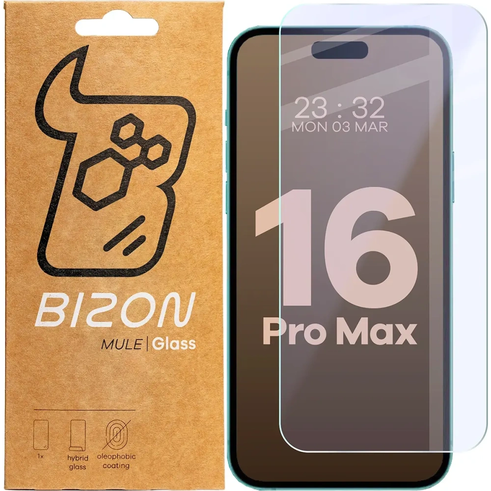 Elastyczne szkło hybrydowe Bizon Glass Mule do Apple iPhone 16 Pro Max